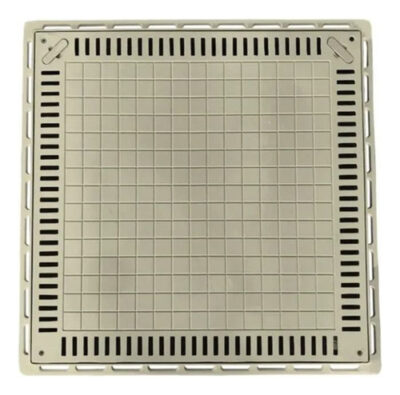Tampão Porta Casa Máquina 80x80 Simples C/ Grelha Bege Gda - Imagem 3
