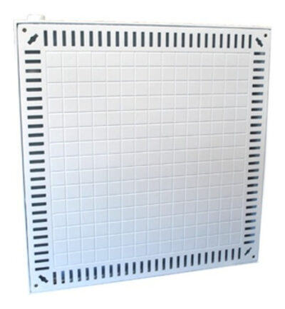 Tampão Porta Casa Máquina 80x80 Simples C/ Grelha Branco Gda