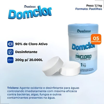 Pastilha De Cloro 5 Unidades 200g Para Piscina Limpeza - Imagem 7