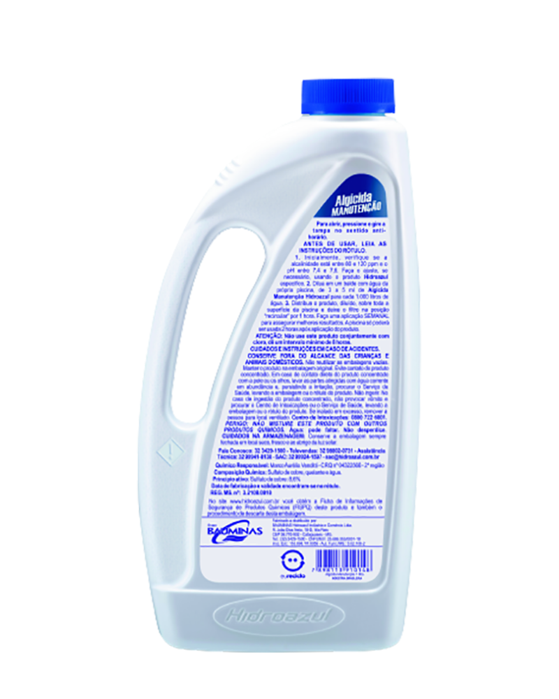 Algicida Manutenção Piscina 1 Litro - Hidroazul - Imagem 2